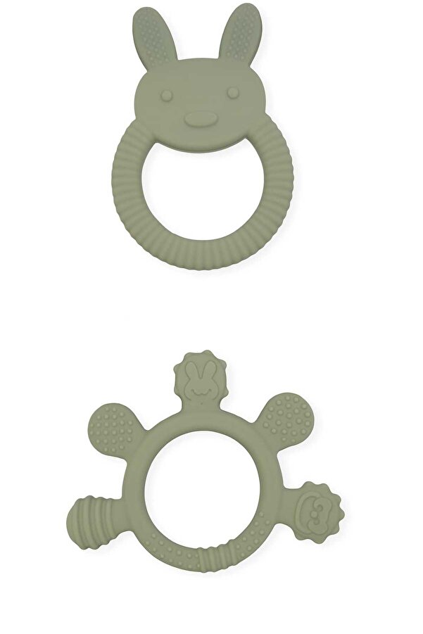 CKM silikon BEBEK DİŞ KAŞIYICI 2Lİ TAVŞAN MODEL PARMAK MODEL DİŞLİK -MİT YEŞİLİ