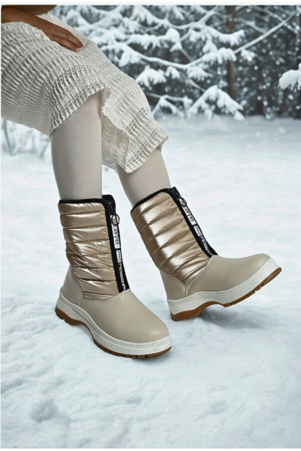 Moda Lime Girl Waterproof Orthopedic High Sole Cream Flat Pattern