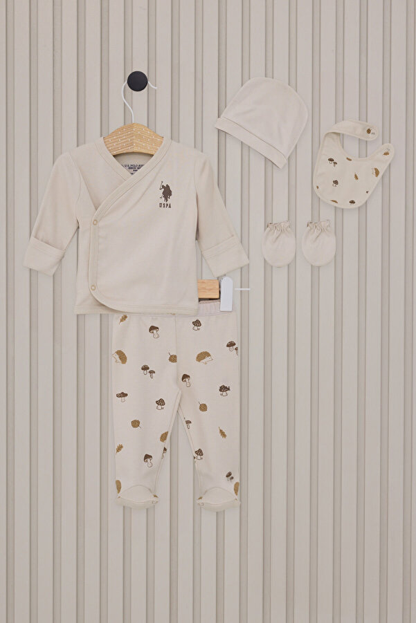 U.S. Polo Assn. Erkek Bebek Krem 5li Hastane Çıkışı