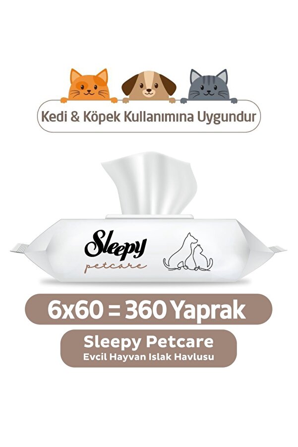 Sleepy Petcare Evcil Hayvan Islak Havlusu 6x60 Yaprak