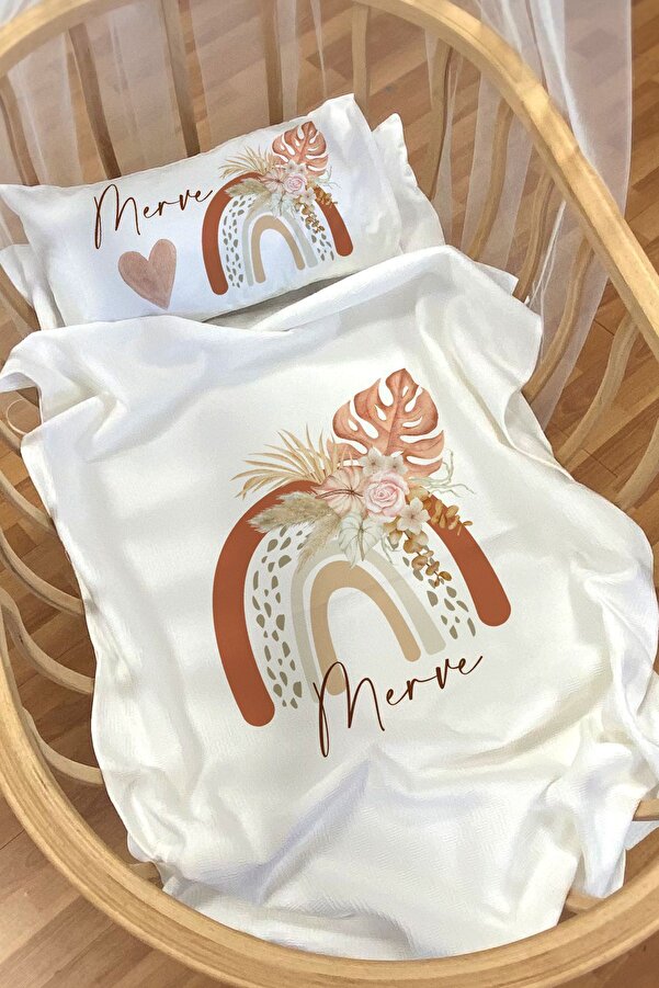 Homamia Isme Özel Pike Seti 70x120 Anne Yanı Ve Park Yatak Gökkuşağı