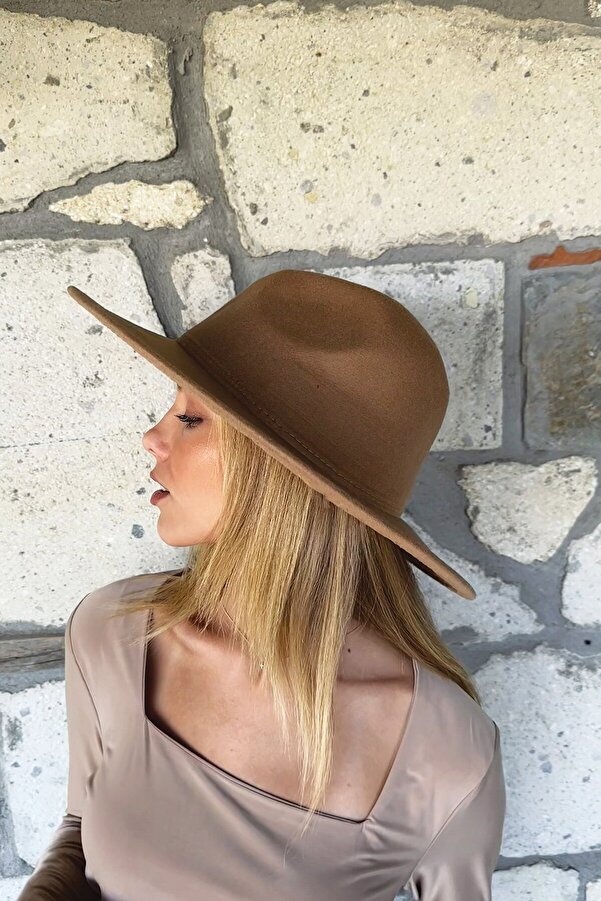 VAGGON Women's Camel Cowboy Hat Prmx11086- Trendyol
