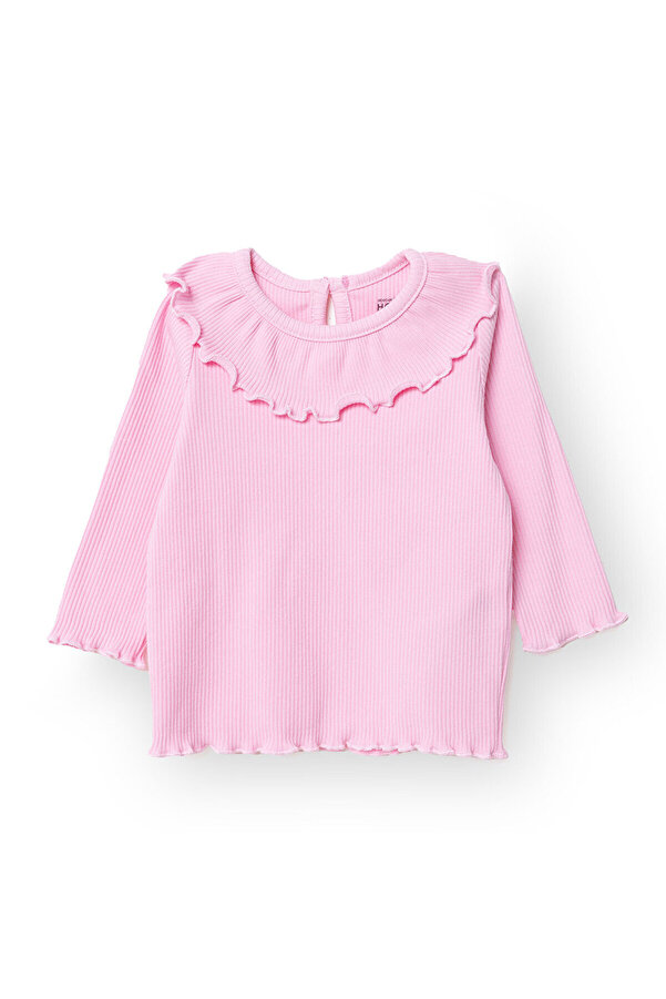 ebebek Hello Baby HelloBaby Kız Bebek Yenidoğan Sweatshirt Düğmeli Kaşkorse Bisiklet Yaka Uzun Kol