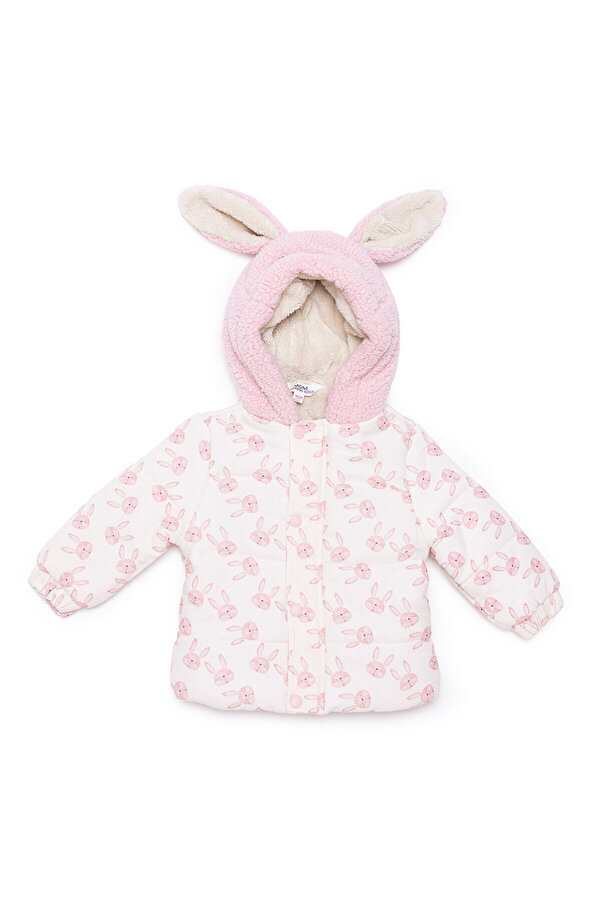 Midimod Kız Bebek Mont Fermuarlı Çıtçılı Uzun Kol