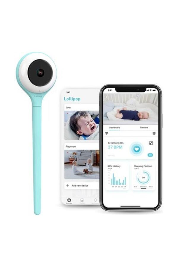 Lollipop Bebek Monitörü - Gerçek Ağlama Algılamalı - Turkuaz
