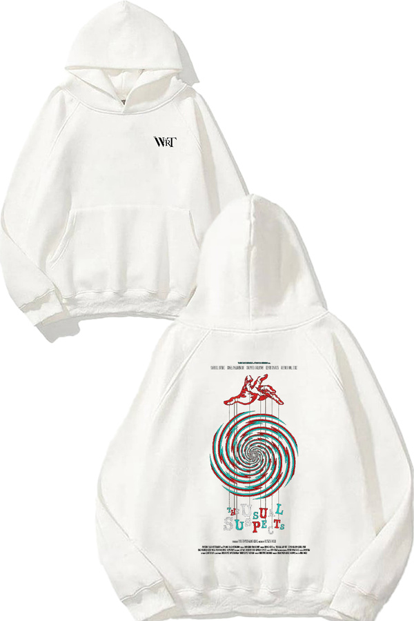 THEWERT The Usual Suspects 5 Design Back Printed White Hooded Sweatshirt