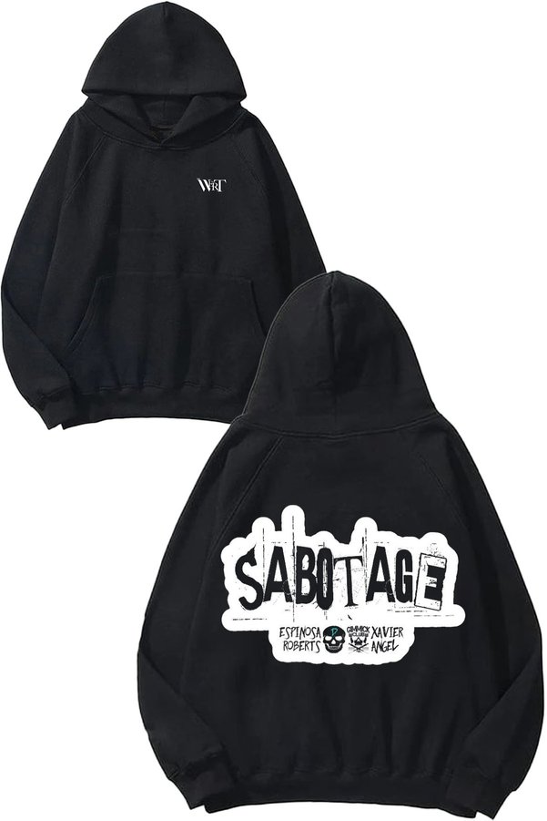 THEWERT Sabotage 1 Design Back Printed Black Hooded Sweatshirt