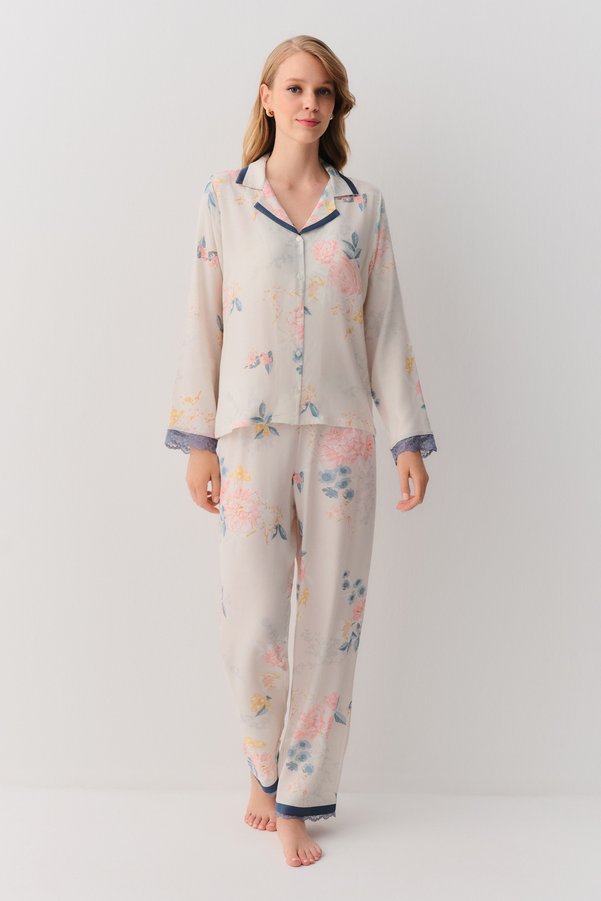 Suwen Viana Shirt Collar Pajama Set