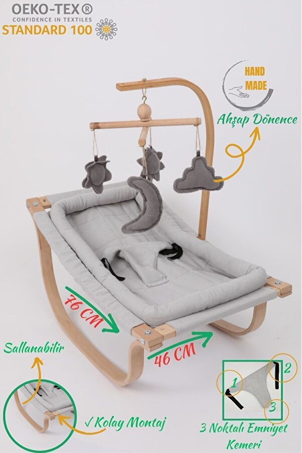 BebeK on For Anakucağı Gri | %100 Kayın Ağacı Lamine Ahşap | Pamuklu Kumaş