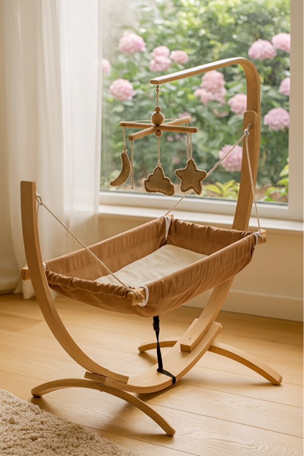 BebeK on For Ahşap Bebek Hamağı Kahverengi (sallanabilir Sabitlenebilir ) Oyuncaklı (DÖNENCE HEDİYELİ)