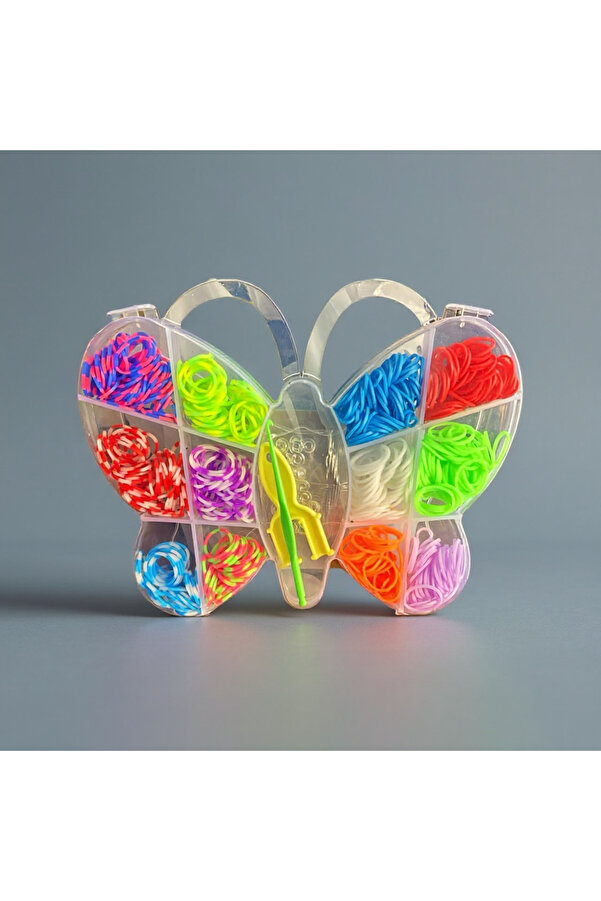 TOMBİ-X Lastik Örgü Bileklik Ve Kolye Yapma Seti Kelebek Desen-2