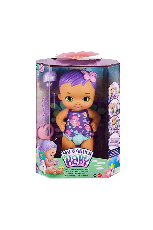 My Garden Baby Kelebek Bebeğimin Bakım Zamanı Mor Saçlı Bebek GYP11