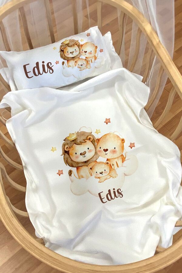 Homamia Isme Özel Pike Seti 70x120 Anne Yanı Ve Park Yatak Aslan Ailesi