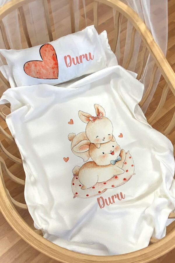 Homamia Isme Özel Pike Seti 70x120 Anne Yanı Ve Park Yatak Tavşanlar