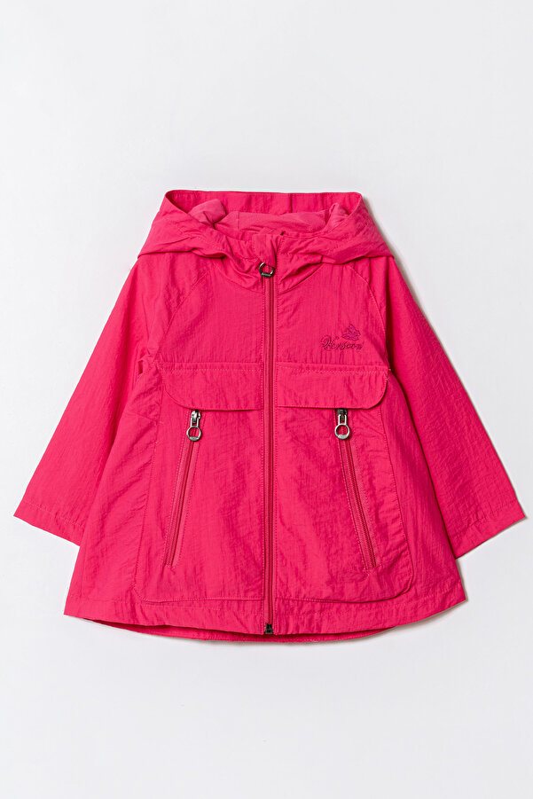 Verscon Kız Kapüşonlu Nakışlı Yağmurluk & Rüzgarlık 1 - 5 Yaş