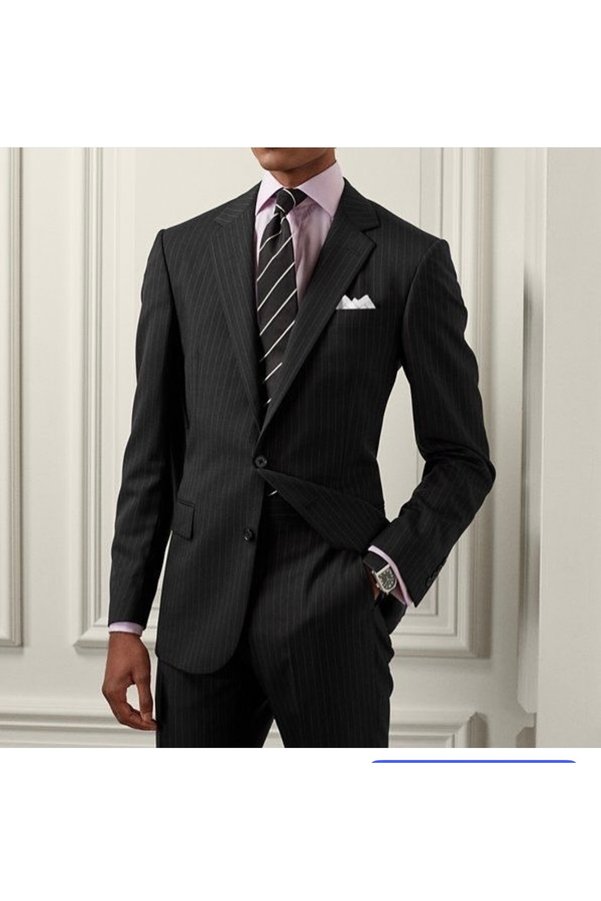 ilayda emir Black Striped Men's Suit