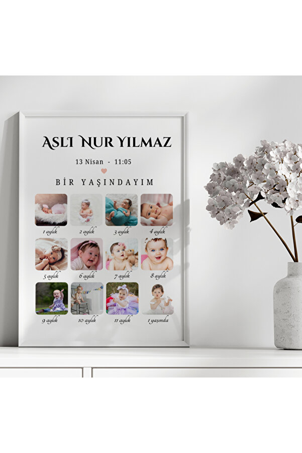 CKA Tasarım Bebek 1 Yaş Anı Tablosu, 1 Yaşındayım Bebek Odası Tablosu, 1 Yaş Hatıra Çerçevesi