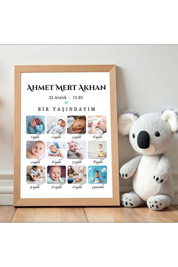 CKA Tasarım Bebek 1 Yaş Anı Tablosu, 1 Yaşındayım Bebek Odası Tablosu, 1 Yaş Hatıra Çerçevesi