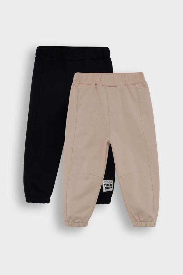 Defacto Erkek Bebek Etiket Baskılı Beli Lastikli 2'li Eşofman Altı F9392A525WN