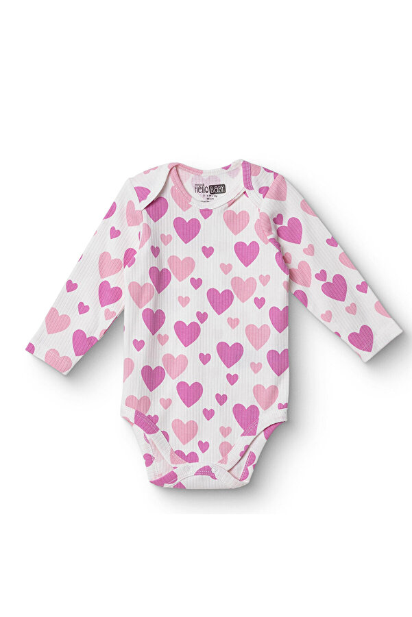ebebek Hello Baby HelloBaby Kız Bebek Uzun Kol Body Ribana Zarf Yaka Uzun Kol