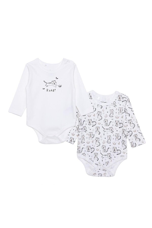 ebebek Hello Baby HelloBaby Erkek Bebek 2li Uzun Kol Body İnterlok Çıtçıtlı Yaka