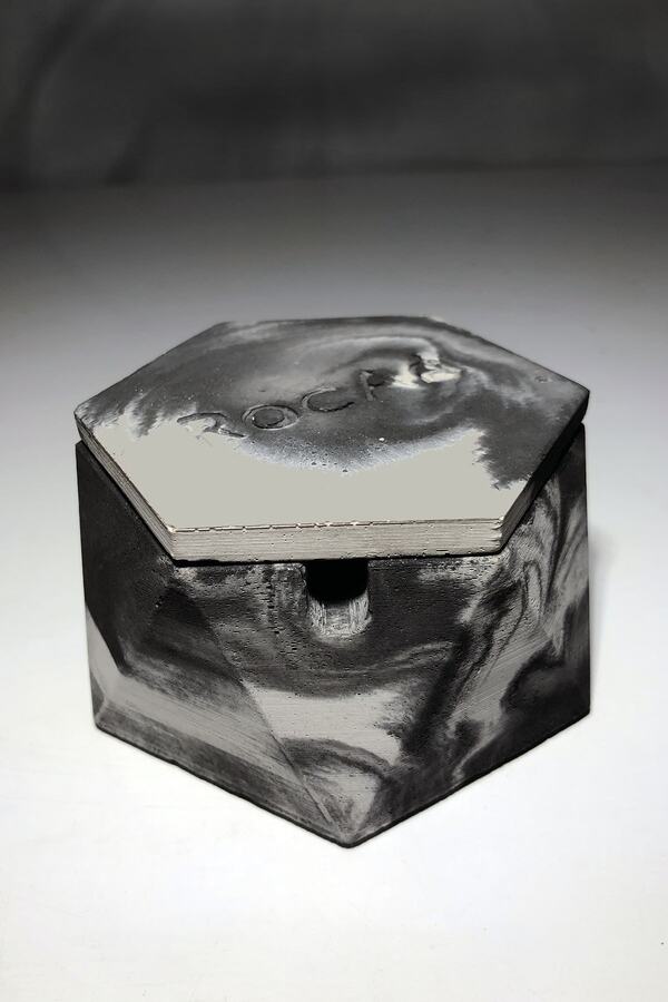 RocArt Home-Concrete Hexagonal Ash Tray (anthracite- Smoked) 1