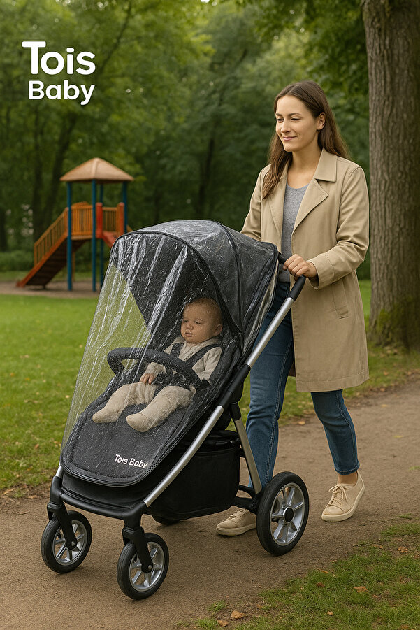 Malzek Lüx Travel Bebek Arabası Yağmurluğu Ekstra Kalite Extra Kalın Kumaş