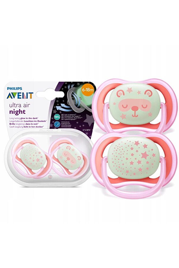 Philips Avent SCF376/22 Ultra Air Night Karanlıkta Parlar Gece Emziği 6-18 ay Kız