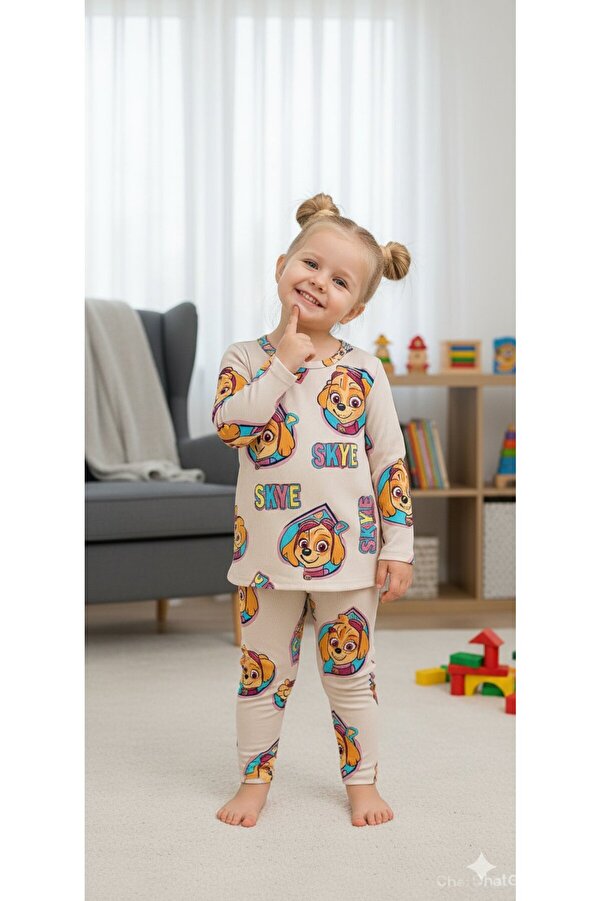 Yalçınoğlu Kids Kız Çocuk Pijama Takımı I Uzun Kollu Rahat Ev Giyim I Pamuklu - Yumuşacık Kız Çocuk Takım