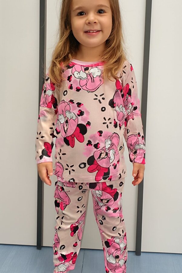 Yalçınoğlu Kids Kız Çocuk Pijama Takımı I Uzun Kollu Rahat Ev Giyim I Pamuklu - Yumuşacık Kız Çocuk Takım