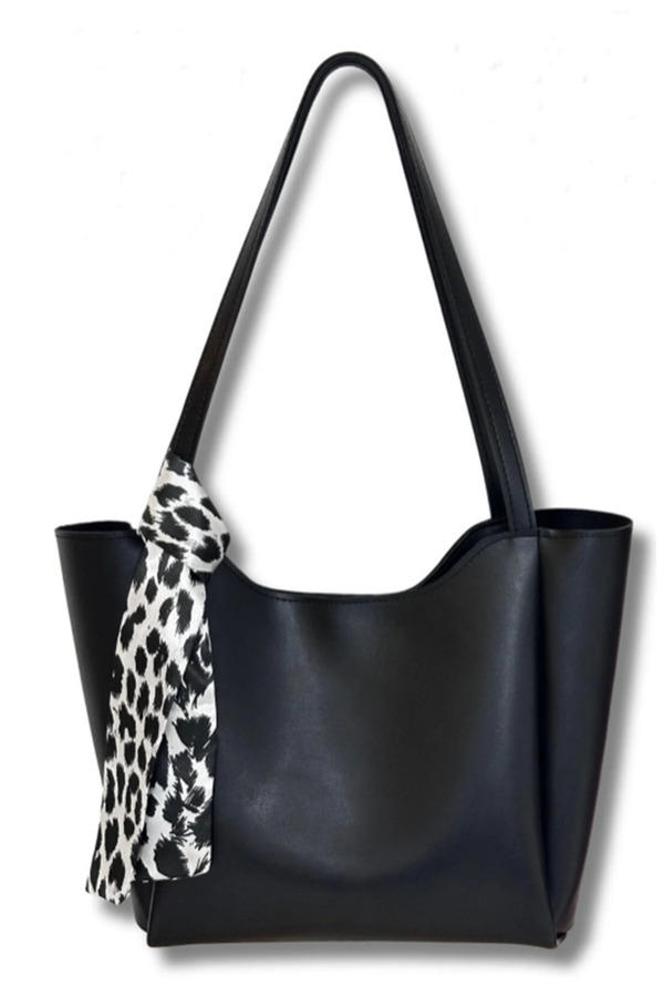 Judour Bags SİYAH Kadın Fularlı Fermuarlı Kapamalı Shopper El Ve Omuz Çantası