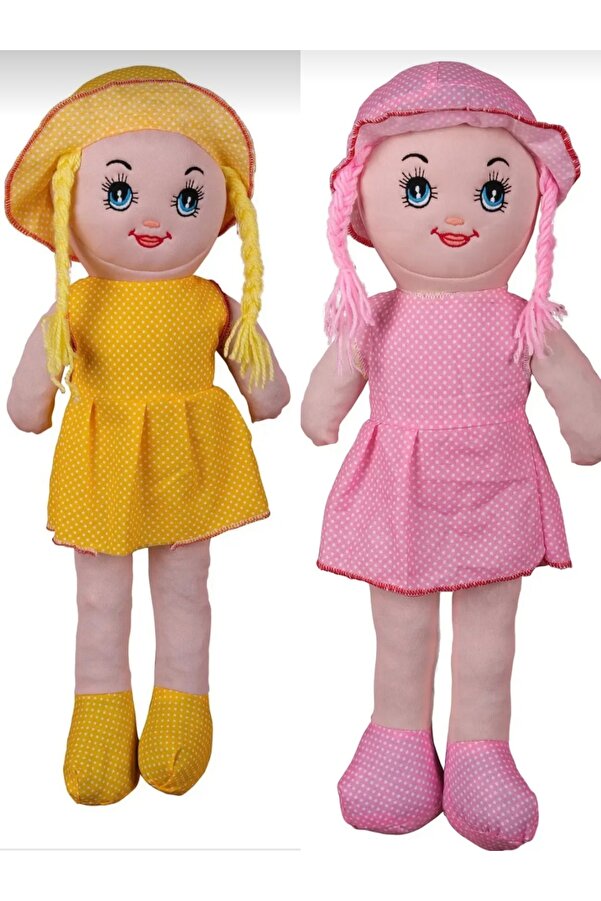Kudi Pembe Sarı Bez Bebek 2 adet %100 Yerli üretim 60 cm