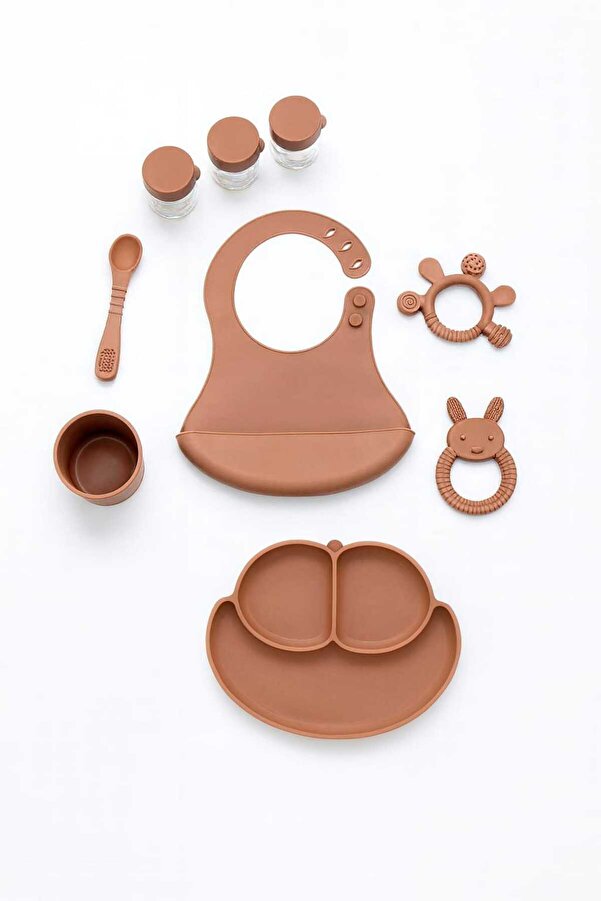 CKM silikon 9 Parça Silikon Mama Seti – BPA’sız – Bebek Beslenme Seti