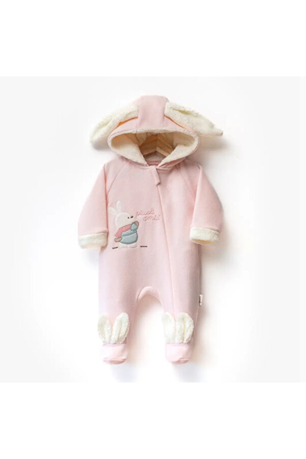 Momercy Rabbit Kız Bebek Polar-Velsoft Tulum