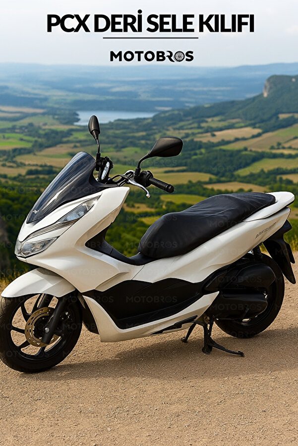 Motobros Honda PCX Uyumlu Deri Koltuk Sele Kılıfı – Su Geçirmez, Kaymaz, Koruyucu Motor Sele Kılıfı