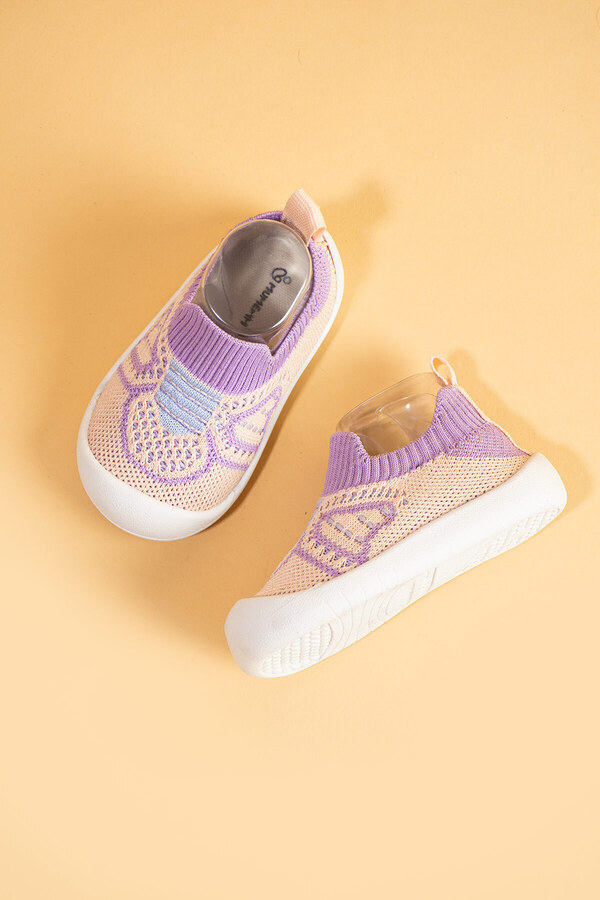 Mumenim Docol Kız Çocuk Bebek Esnek, Rahat Ortopedik Taban Pembe Mor Günlük Ilk Adım Spor Ayakkabı Sneaker