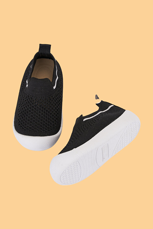 Mumenim Laaleys Erkek Bebek&çocuk Kaymaz Ortopedik Taban Siyah Ilk Adım Ayakkabısı/spor Sneaker