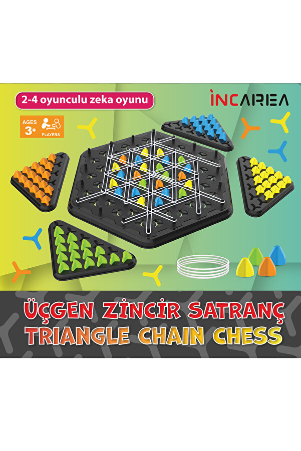 İNCAREA Üçgen Zincir Satranç - Triangle Chain Chess - Ebeveyn Çocuk etkileşimi Eğitici Zeka Kutu Oyunu