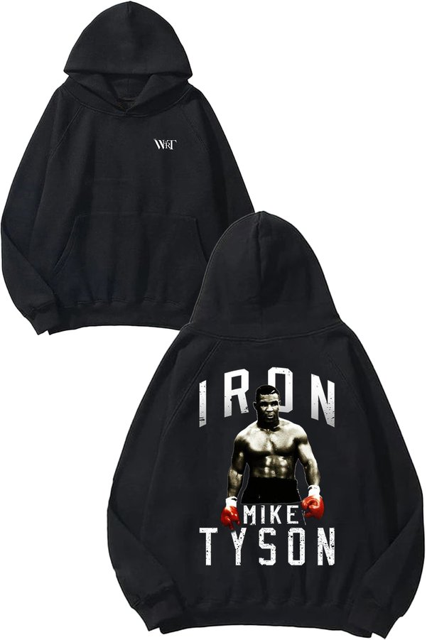 THEWERT Mike Tyson 2 Design Back Printed Black Hooded Sweatshirt