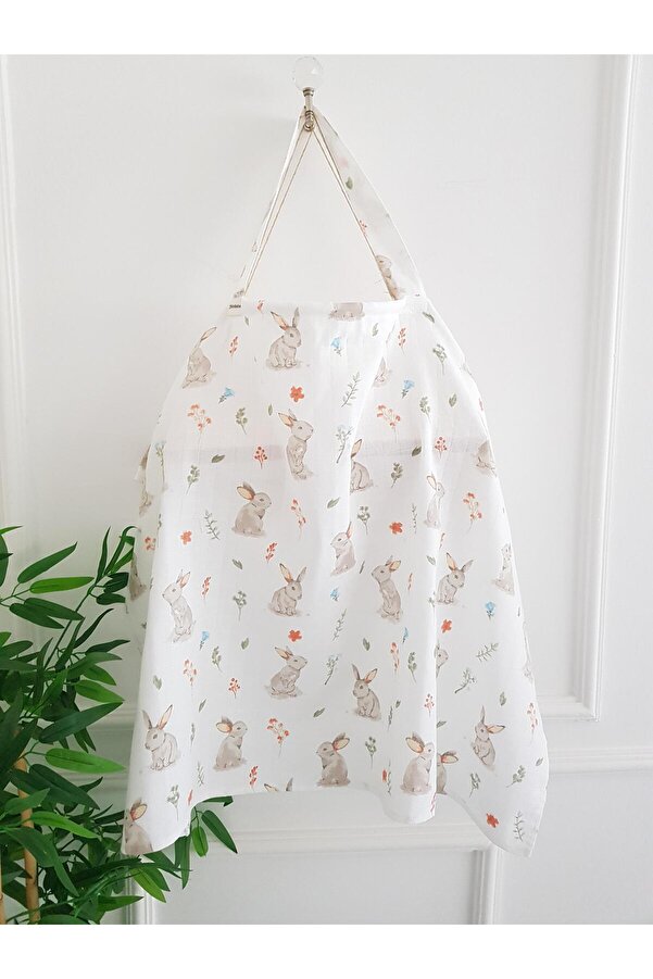 ib ilkimbebe Emzirme Önlüğü Balenli Müslin Konforlu , Puset Örtüsü - 70x100 Cm , Anne Bebek Ürünleri, Yenidoğan