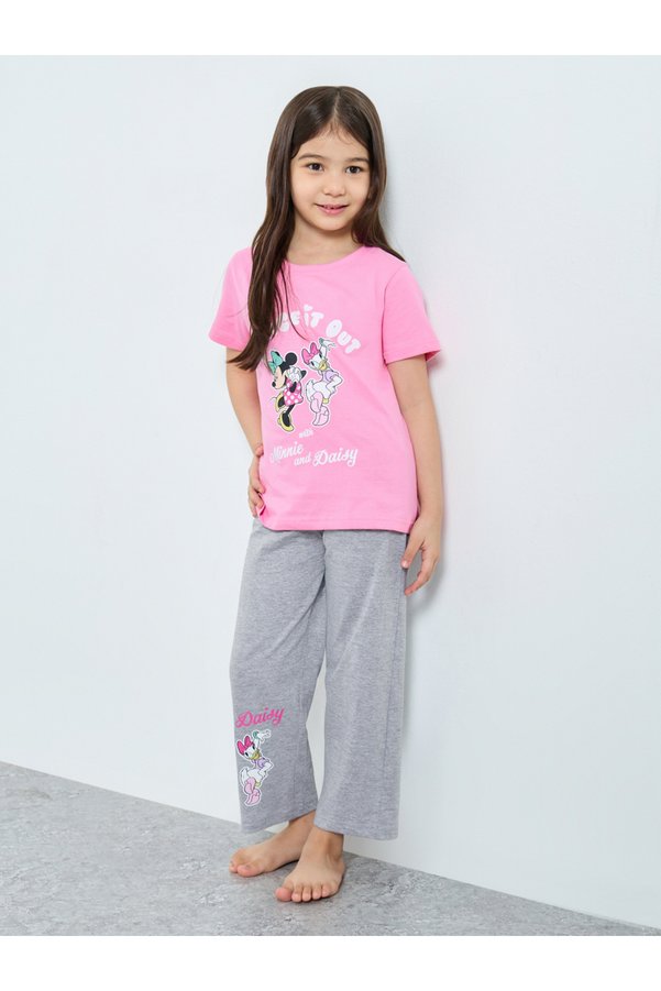 Styli Girls Mickey and Daisy Print T-Shirt and Pants Set