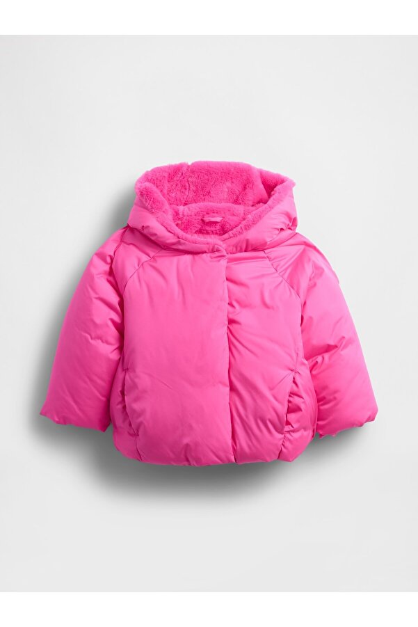 GAP Kız Bebek Pembe Cozy Puffer Şişme Mont