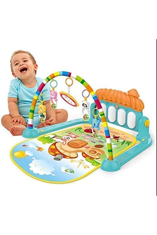 Zuu Baby Sevimli Piyanolu Sesli Işıklı Aynalı Oyun Halısı I Eğitici Duyu Gelişim I Görsel ve işitsel Gelişim