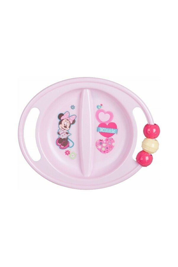 kbobaby Disney Bebek Minnie 3 Işlev 1 Arada Abc Bölmeli Tabak Diş Kaşıyıcı Boncuklu