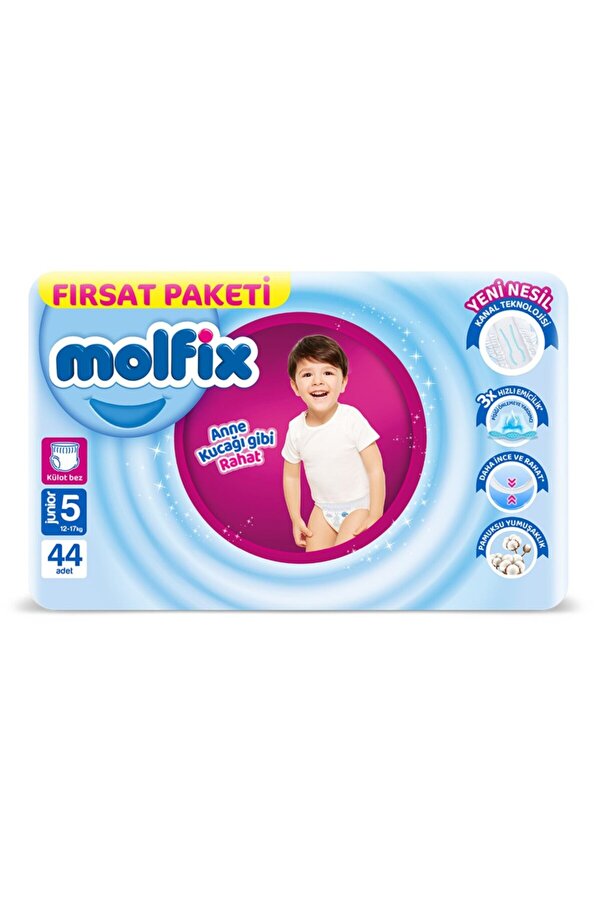 NW NessiWorld Nessiworld Molfix Külot Bez Fırsat Paketi 5 Beden 12-17 Kg 44 Adet
