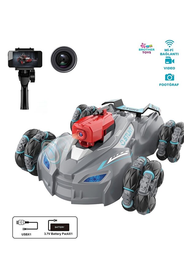 Brother Toys Uzaktan Kumandalı Gerçek Zamanlı HD Wifi Kameralı Full Fonksiyon Şarjlı Akrobat Araba