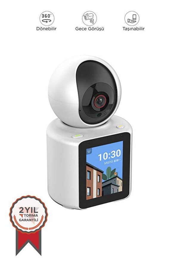 Torima Bebek Kamerası Monitörlü 360 Derece Dönebilen Full Hd Smart Ip Güvenlik Kamerası CMR11 Beyaz