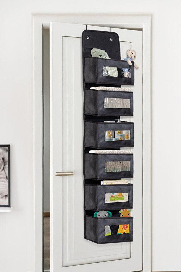 Smyak 6 Katlı Kapı Arkası Düzenleyici Raf Bebek Eşyası Çocuk Odası Banyo Organizer