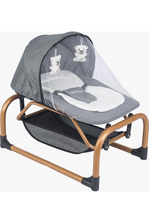 4KİDS Sallanır Bebek Anadizi Yer Beşiği Gold Bebek Anakucağı Lüx Anadizi