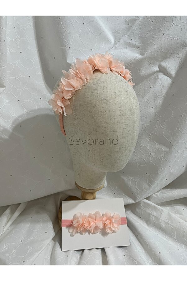 SavBrand Trendy Anne Kız Saç Aksesuarı Seti - Bebek Bandı + Kadın Tacı